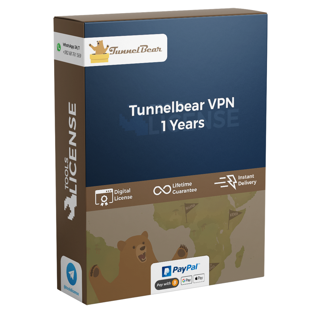 Tunnelbear VPN _ PC, Android, Mac, iOS _ 1 Device, 1 Year _ Tunnelbear Key _ Global