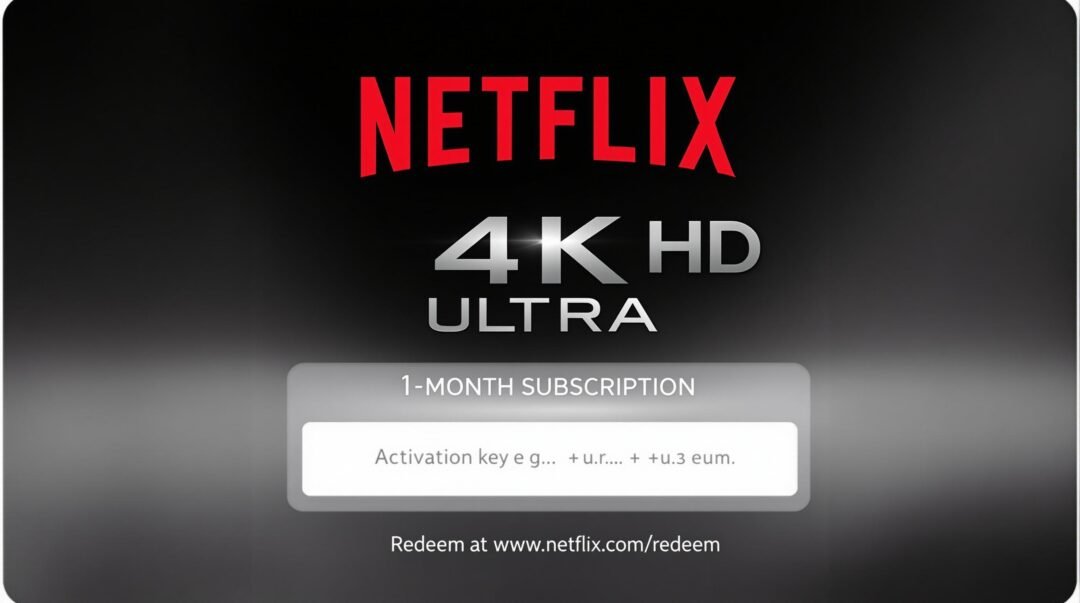 Netflix Activation Key (1 Month) 4K Ultra HD